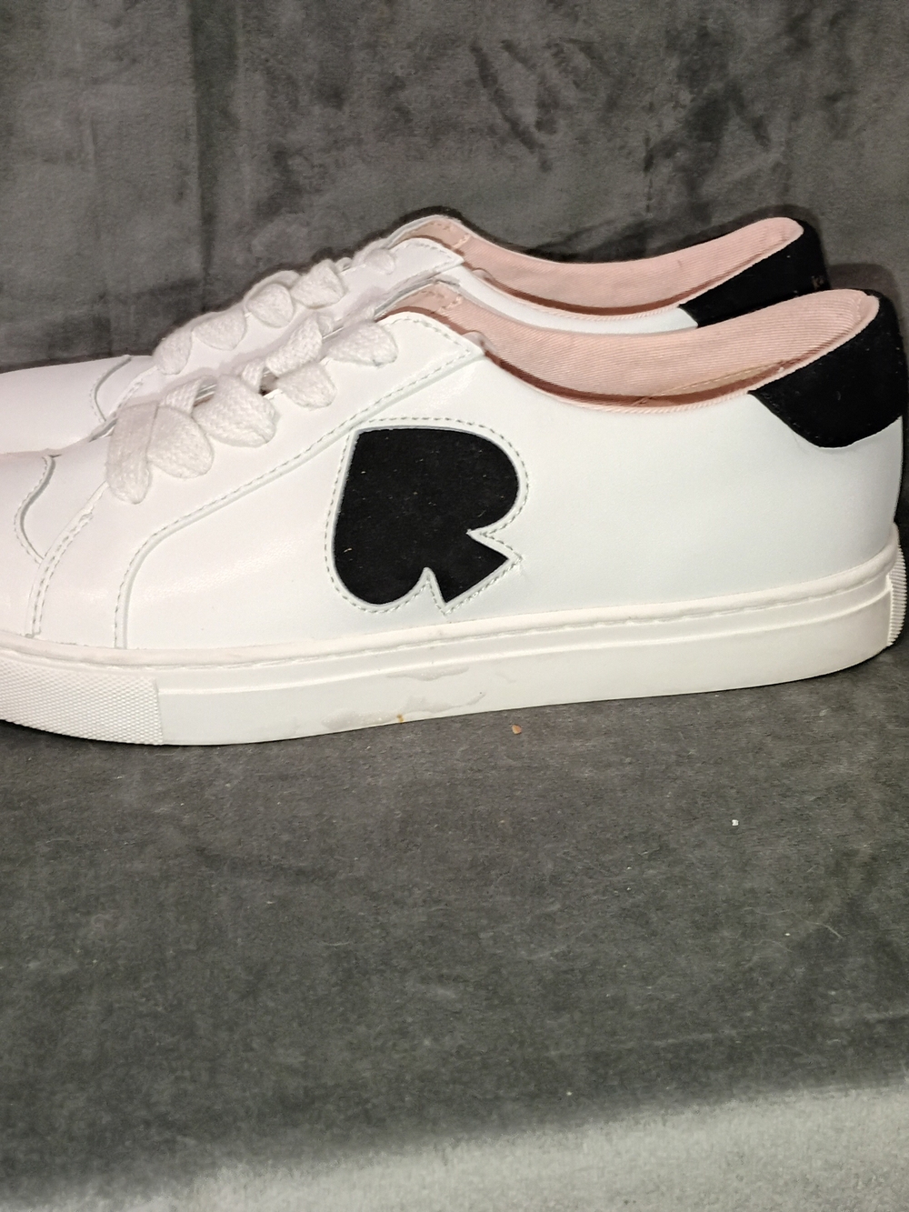 kate spade Fez White Sneakers with Black Spade Accent Size 11 EUC - Picture 5 of 13